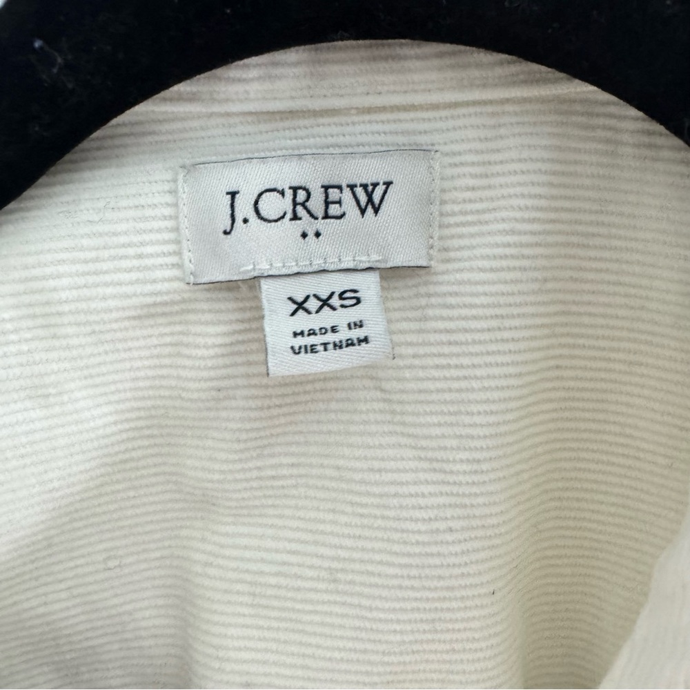 J.Crew Ivory Corduroy Shacket XXS Cotton Stretch Pocket Layer Jacket - Picture 3 of 7